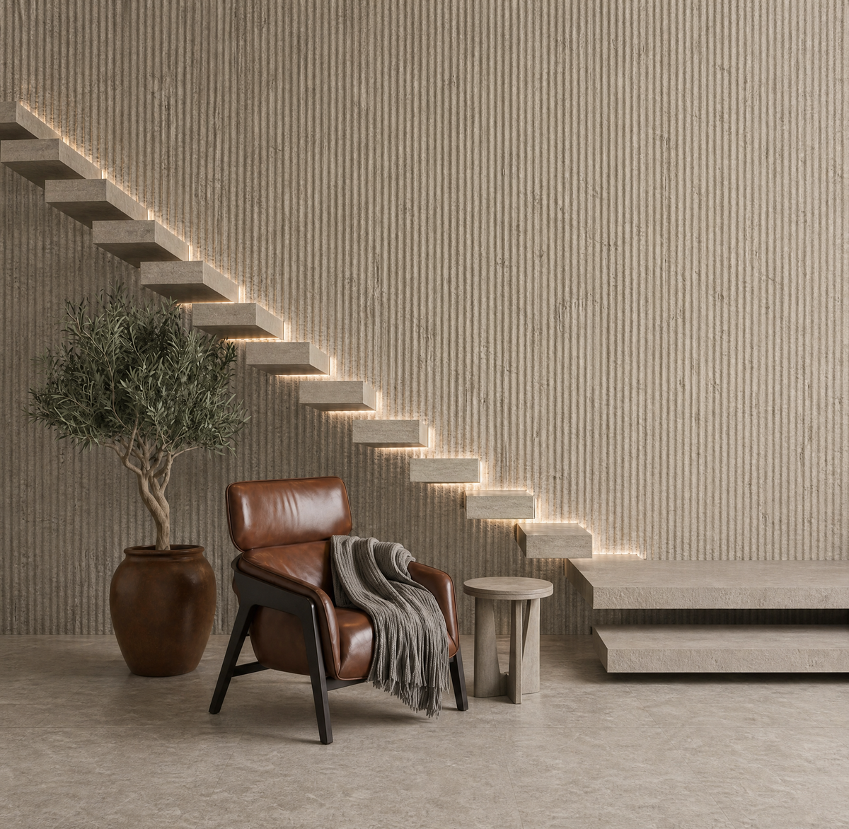 Fluted Stone Panels