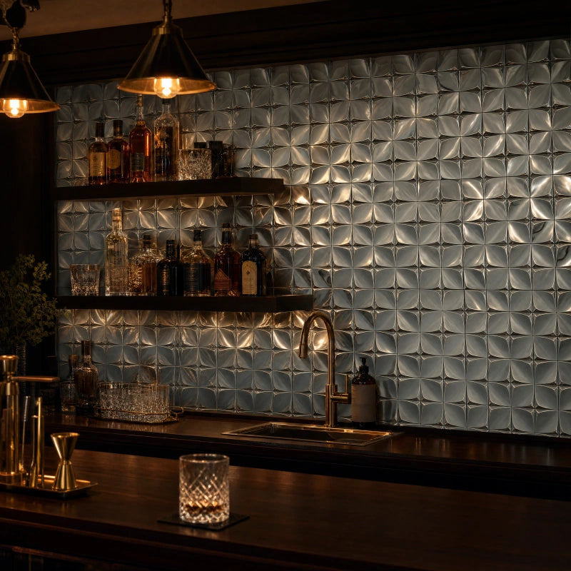 3D Mirror Stainless Steel Mosaic Panel